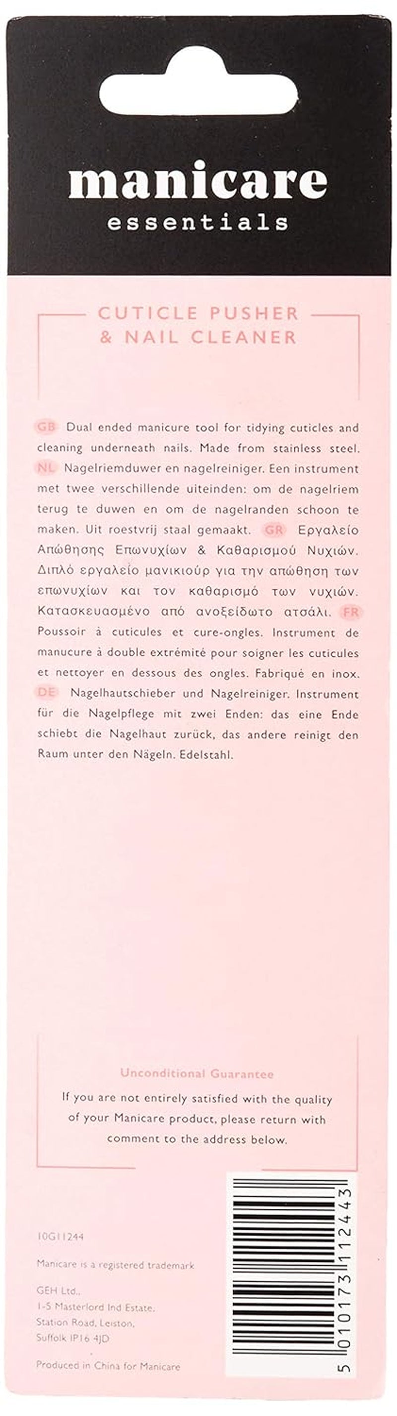 Nagelhautschieber und Nagelreiniger, professionelles Maniküre-/Pediküre-Werkzeug, doppelköpfiger Edelstahl, perfekt für überwachsene Nagelhaut, reinigt unter/um den Nagel, entfernt Nagellack