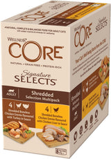 Wellness CORE Signature Selects 8 x 79 g, Hühner- und Truthahnmischung – Nassfutter für Katzen, köstliche Streifen in Soße, getreidefrei, natürlich, hypoallergen, proteinreich, reich an Fleisch