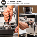 Krups Precision manuelle Espressomaschine mit Siebträger und Mahlwerk, Barista-Kaffeemaschine mit intuitivem Bedienfeld, Vorbrüheinstellungen, Espressomaschine mit Dampfdüse, schnelles Aufheizen, XP801T10