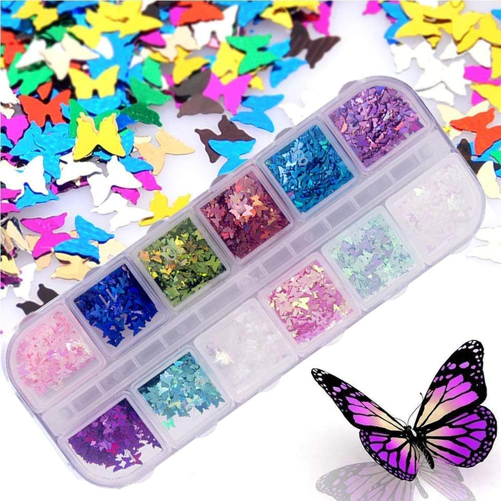 Kalolary Getrocknete Blumen für Nägel, Schmetterlings-Pailletten, Nagellack, Folie, Nagelaufkleber, Pinzette, Nagelsteine, Nagel-Strasssteine, Bleistift für 3D-Nageldesign, DIY-Dekorationen