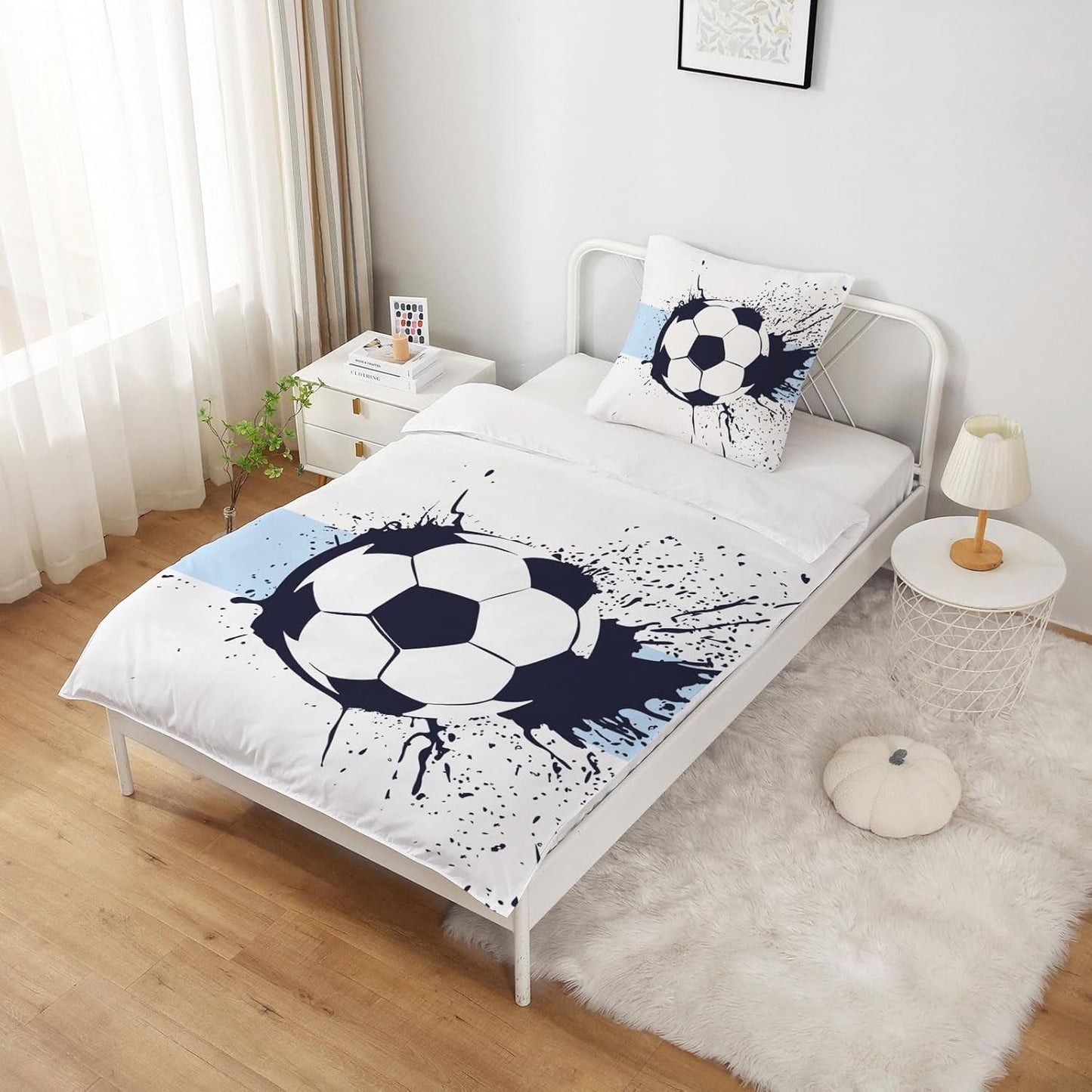 Bettwäsche für Jungen, Fußball, Mikrofaser-Polyester. Bettwäsche – Kinder Naty Shop