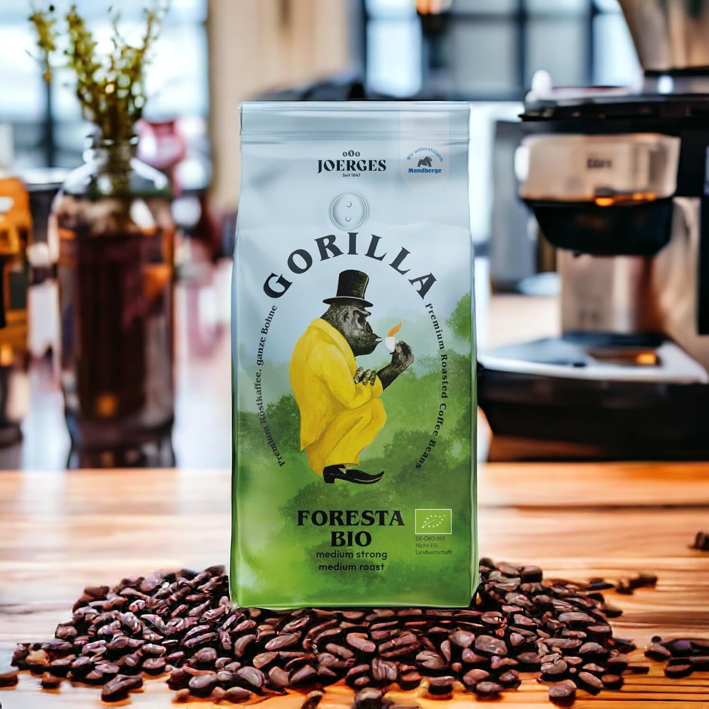 Gorilla Foresta Kaffee 6 x 1000g ganze geröstete Bohnen | Arabica-Mischung | Siebträger und Espressovollautomaten | Espressokaffee