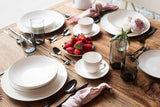 MÄSER Serie Felise, elegantes Kaffeeservice für 6 Personen, zeitlos, schwarzer Rand, Porzellan, weiß