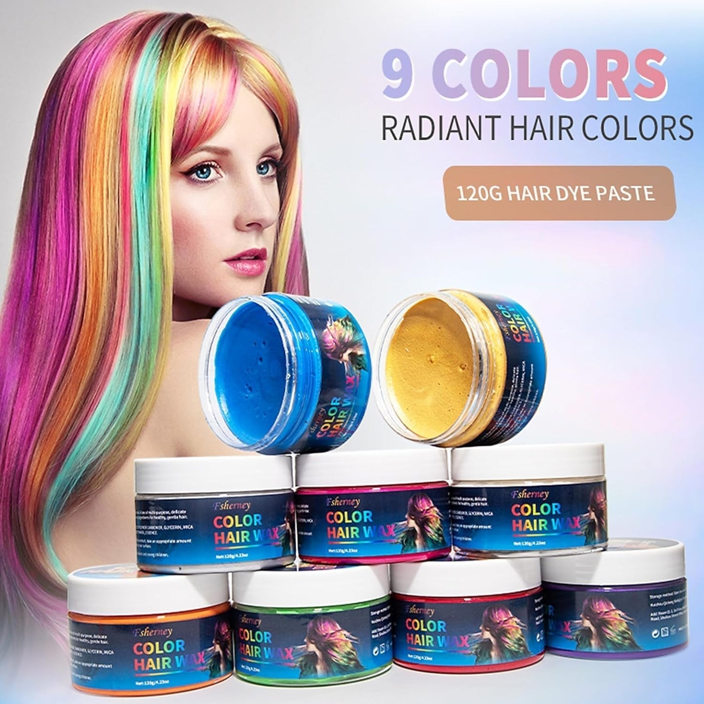 Temporäres grünes Haarfärbemittel – Haarfärbewachs, Haarton für Männer und Frauen, natürliche Haarpomade, Farbclip-Haarfärbewachs für verrückte Party-Haarfarbe (4,23 oz, grün) Naty Shop Haarfärbemittel