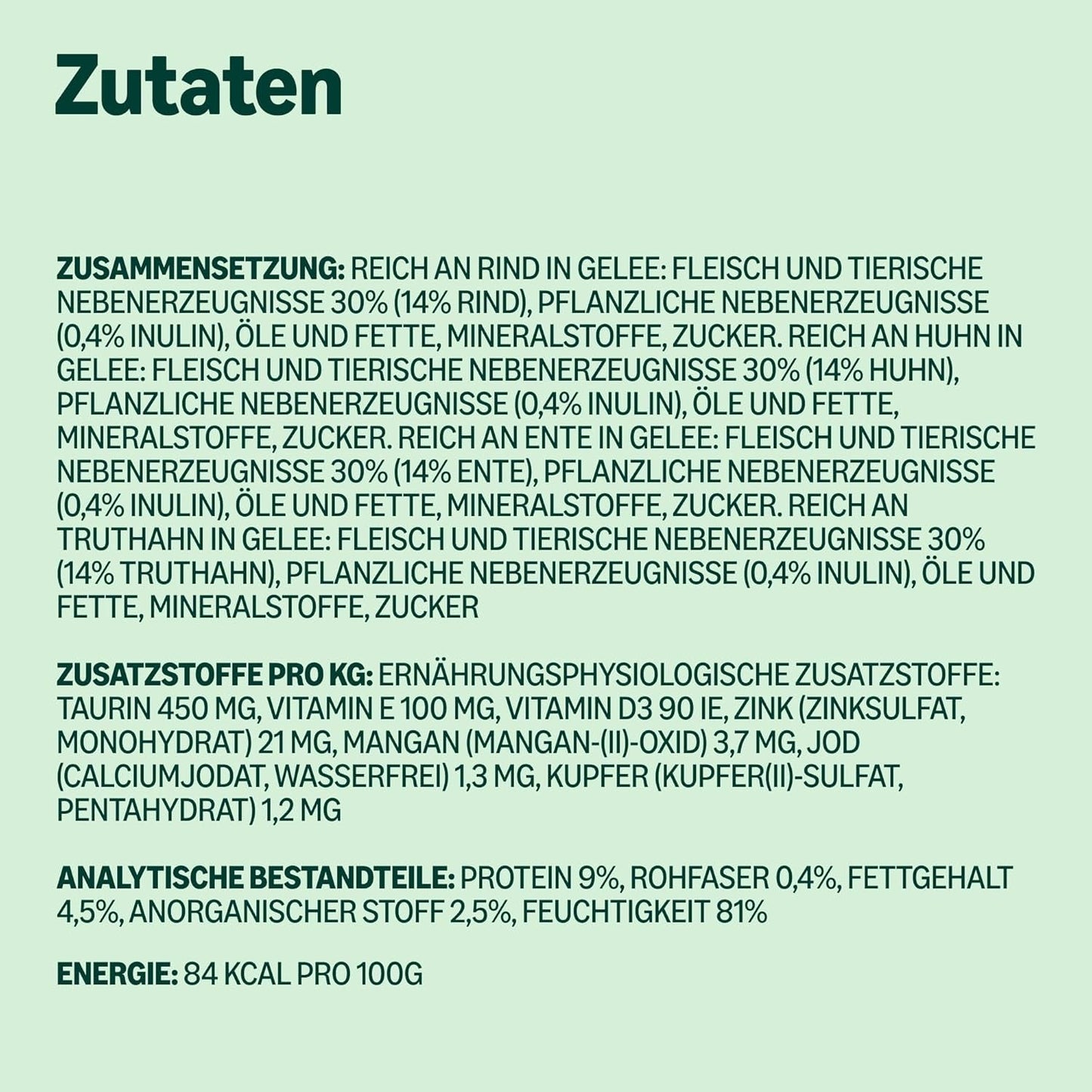 Getreidefreies Nassfutter für Katzen von Amazon für ausgewachsene Katzen, Auswahl an Fleisch in Gelee, 4,76 kg, 56 Packungen à 85 g (ehemals lebenslang)