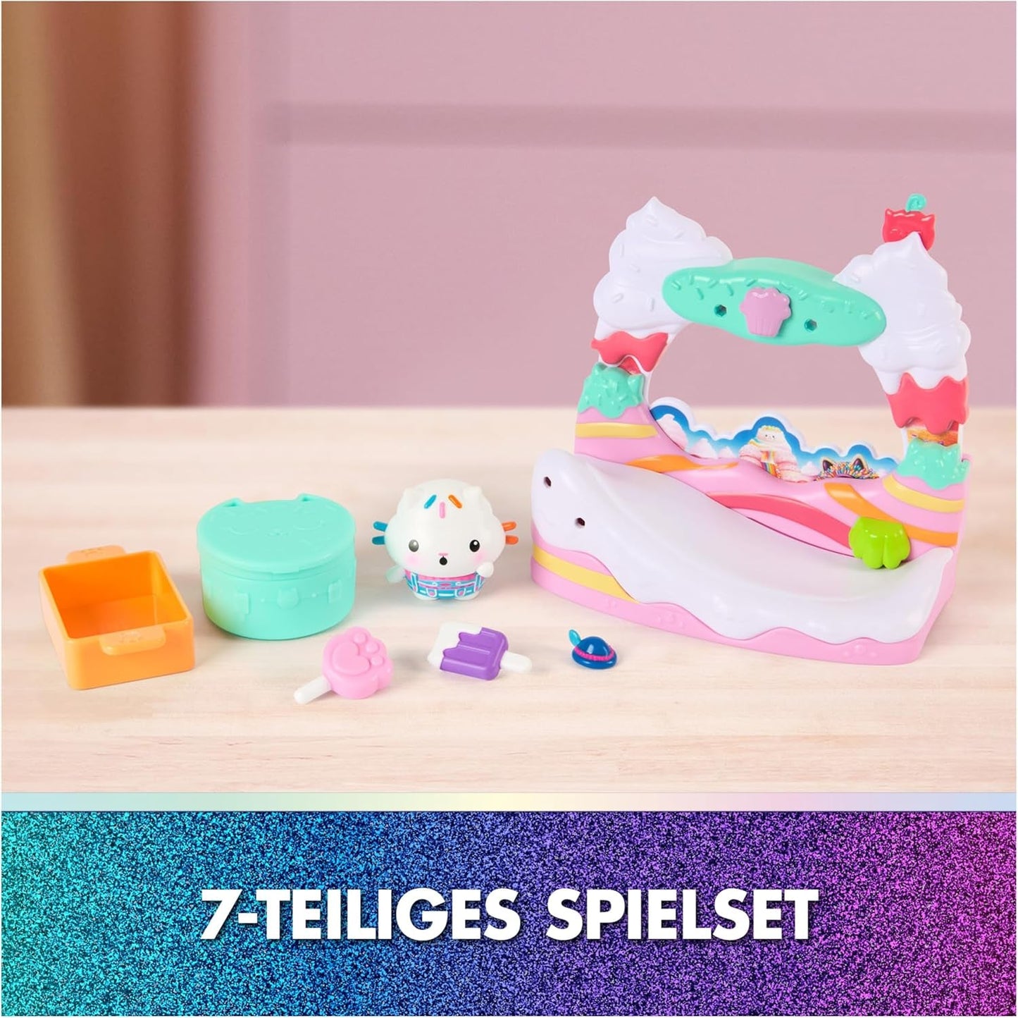 DREAMWORKS GABBY'S DOLLS HOUSE: DER FILM – Kuchis süßer Balkon-Spielset mit Puppenhausfiguren und Zubehör für Kinder ab 3 Jahren
