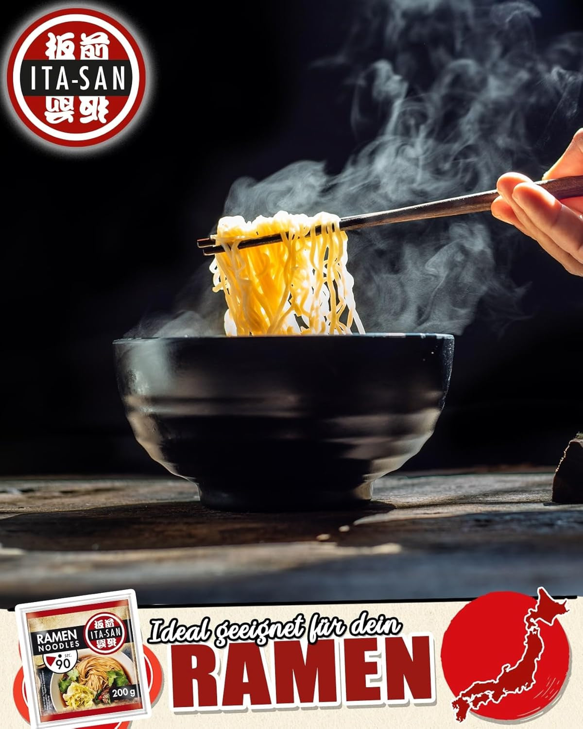 ITA-SAN Ramen-Nudeln, schnelle und einfache Zubereitung, 30 x 200 g