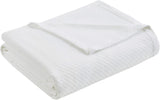 Madison Park Luxus-Flüssigbaumwolle, hochwertig, weich, bequem, Decke aus 100 % ringgesponnener Baumwolle, für Bett, Sofa, Couch, Erröten, Full/Queen, Naty Shop Steppdecken und Steppdecken, Weiß, King-Size