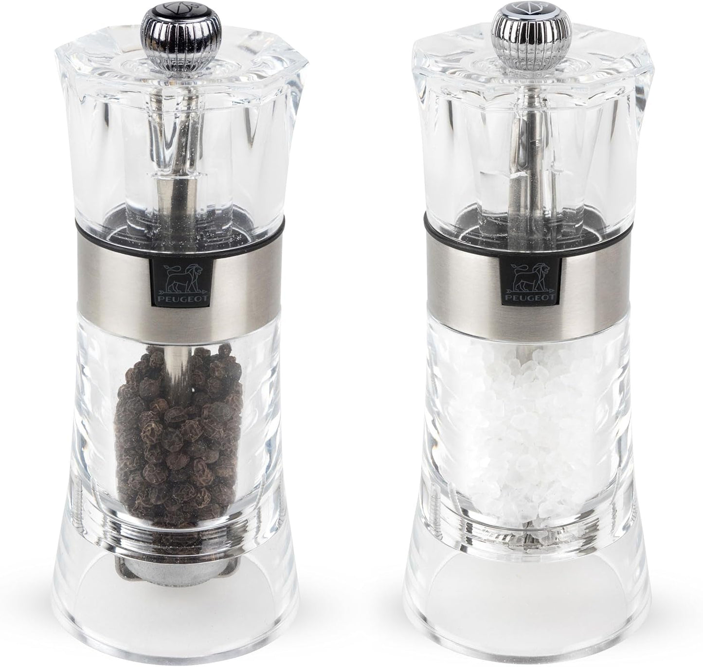 OSLO Duo Acryl/Edelstahl 14 cm Mühlen und Mühlen Naty Shop Pfeffer- und Salzmühlen-Set