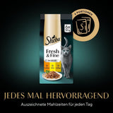 Sheba Portionsbeutel Nassfutter für Katzen, frisches und feines Truthahn- und Hühnergelee, Multipack, 6 x 6 x 50 g – hochwertiges Katzenfutter mit Truthahn und Hühnergelee