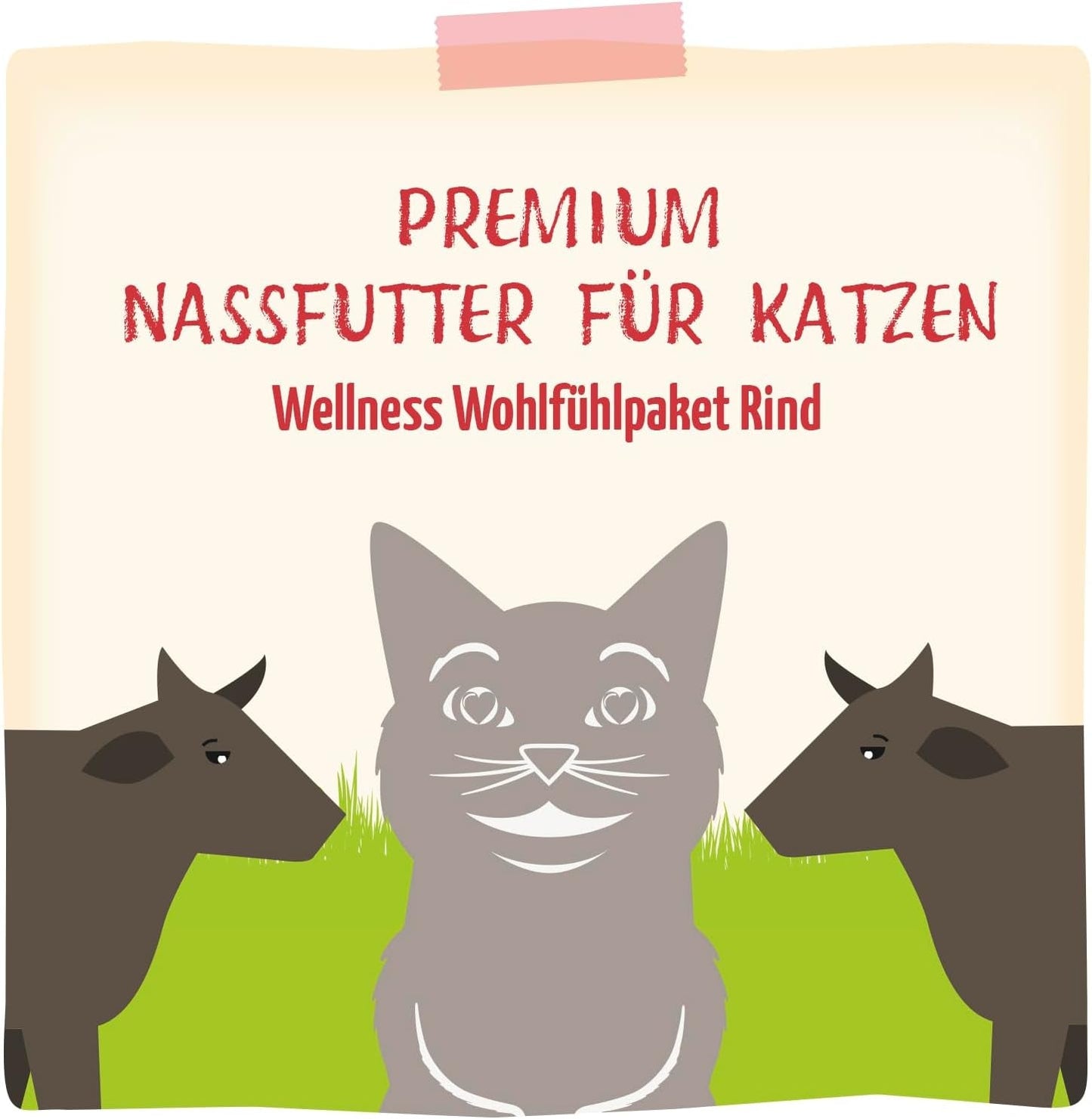 MjAMjAM – Premium-Nassfutter für Katzen – Wellness Pack Rindfleisch, 12er-Pack (12 x 125 g), getreidefrei mit extra Fleisch