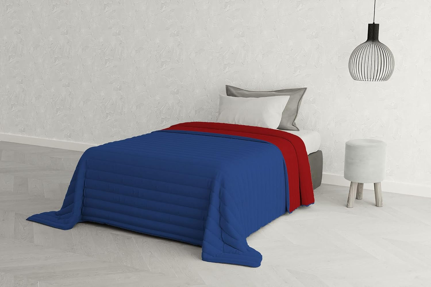 Italienische Bettwäsche Estivo Einzelbett, Leinen, Aqua, 170 x 270 cm Bettdecken und Steppdecken Naty Shop Rot / Blau 170 x 270 cm