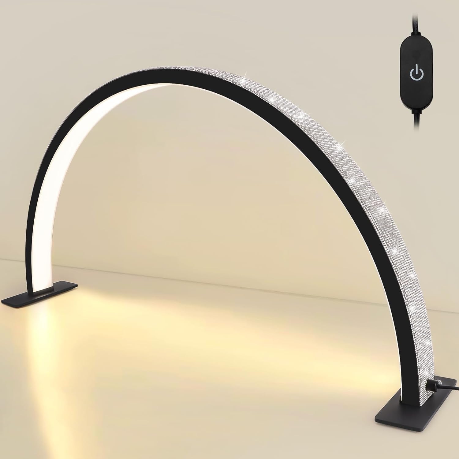 Kalolary Lampadaire, Lash Lumière Pour Extensions De Cils Regglable À 360°, 3000K-6000K Halbmondlampe, Lamp De Beauté (Halbmondlampe)