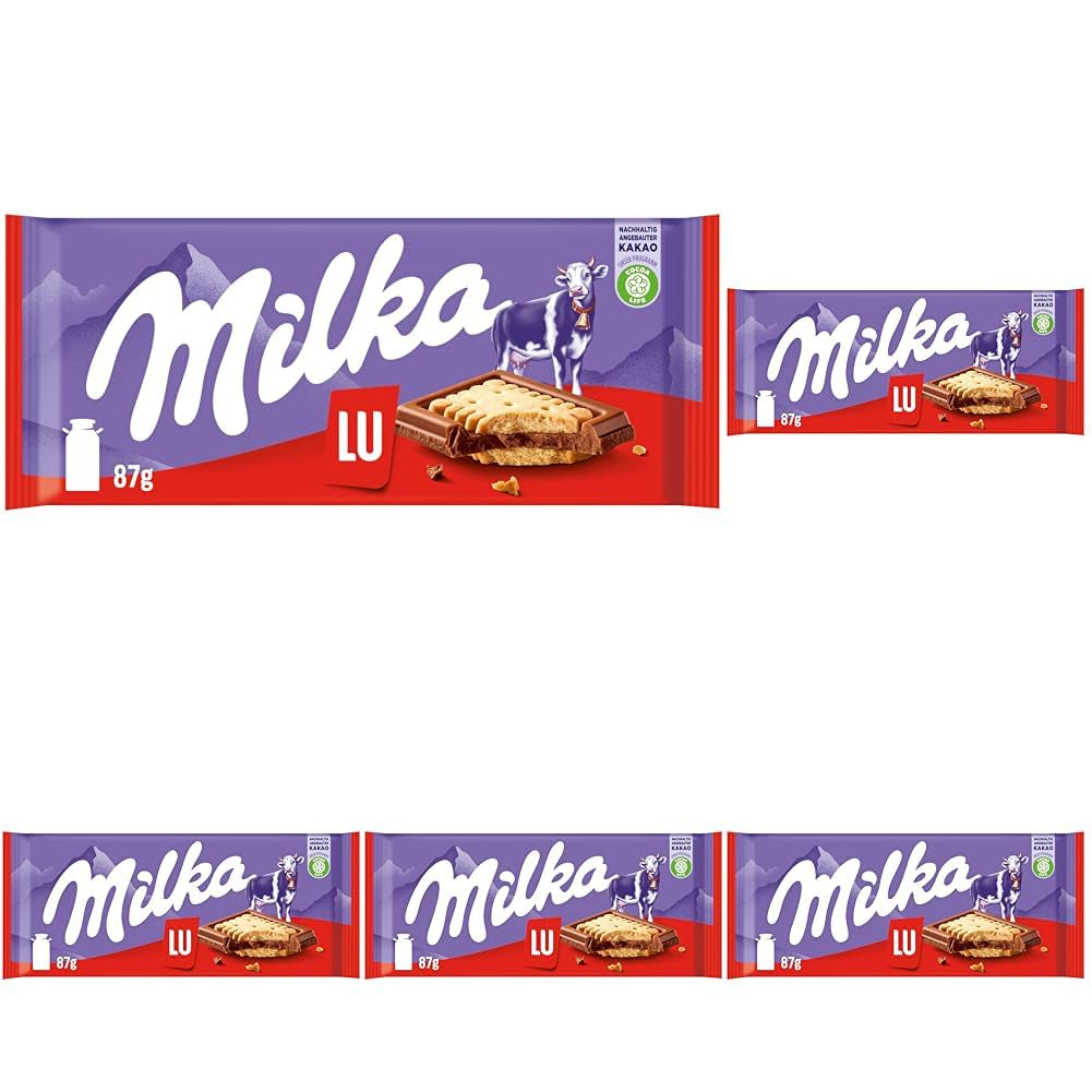 Milka LU – Alpenmilchschokolade mit knusprigen LU-Keksen – 87g