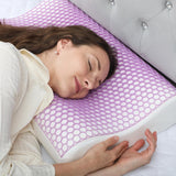 HOMCOM Memory Foam-Kissen, Nackenstützkissen mit abnehmbarem Bezug, 2 Höhen, ergonomisches 2S reaktionsfähiges Nackenkissen für verschiedene Schlafpositionen, 60 x 40 cm, Cremeweiß