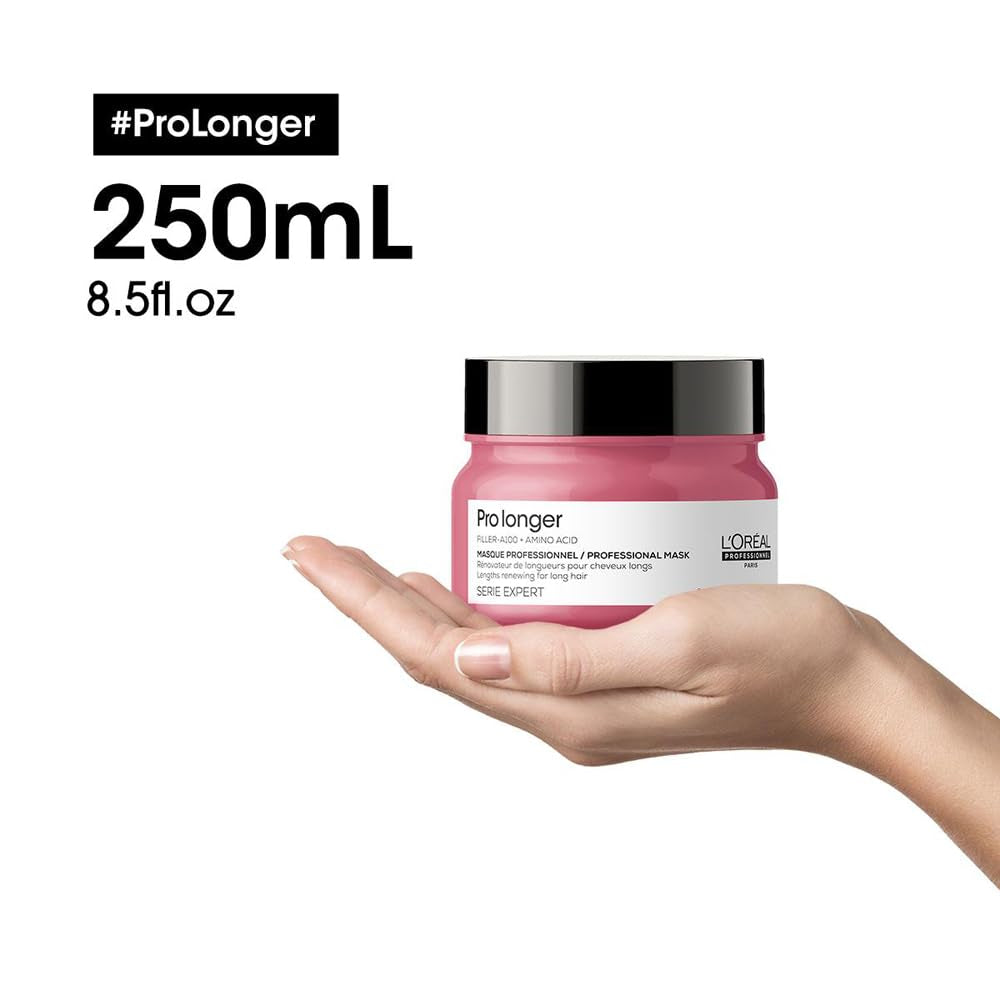 L'Oréal Professionnel Haarstärkende Maske für langes und dünnes Haar mit Füllstoff A-100 und Aminosäuren, Serie Expert, Pro Longer Mask Haarmaske Naty Shop