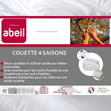 Abeil 4-Jahreszeiten-Steppdecke, weiß, Polyester, weiß, 240 x 260 cm Steppdecken und Steppdecken Naty Shop