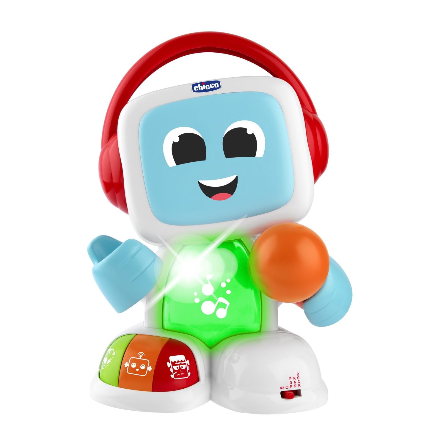 Chicco 00009820100000 Mi First Schlagzeug-Set mit Lichtern und Sounds, 3 Spielmodi, Musikinstrument mit Batterie für Kinder, mehrfarbig, groß, Jucarii Bebe Naty Shop Robit