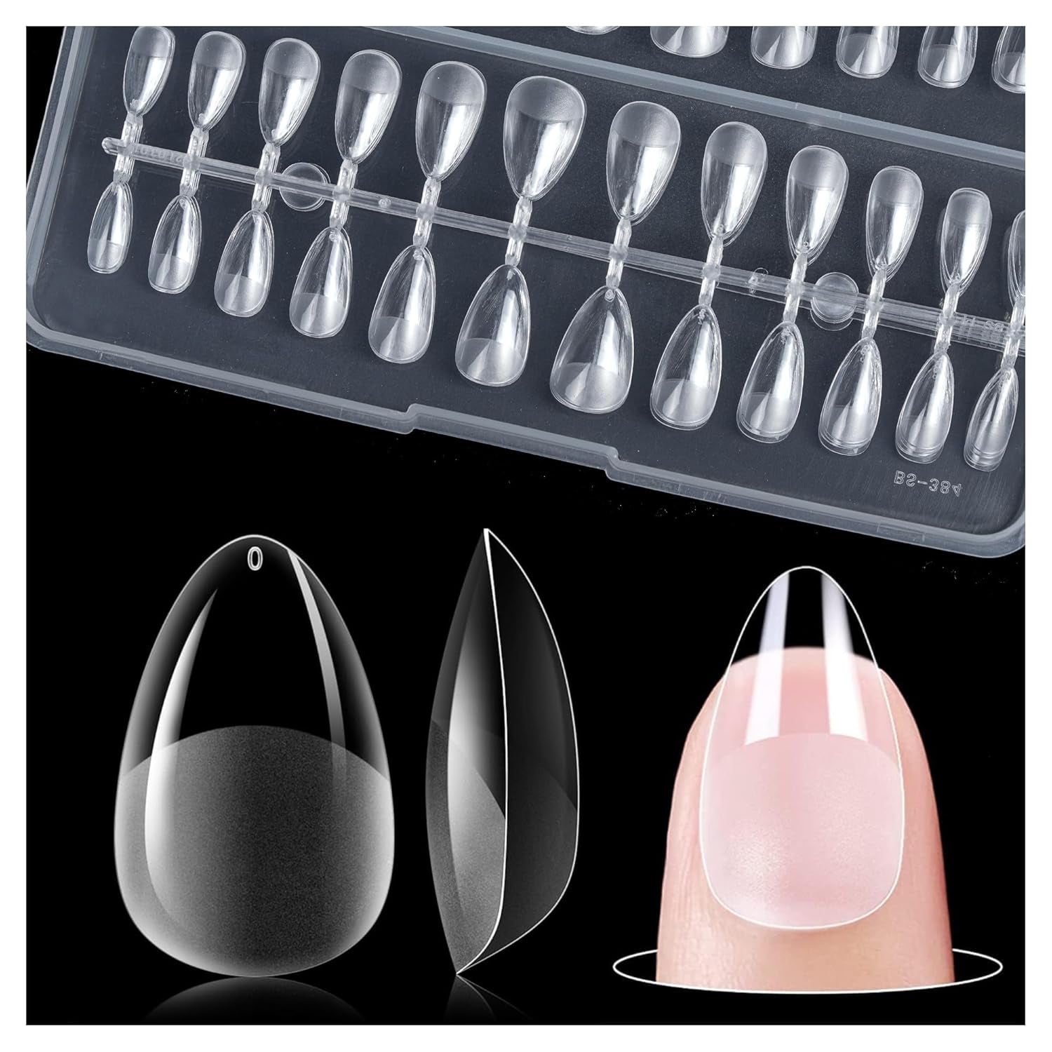 Gelike Ec Short Almond Nails – Weiche Nägel mit vollständiger Abdeckung, vorpolierte künstliche Nägel für Nagelverlängerungen, Nagelstudio zu Hause, DIY-Salon, 120 Stück, 12 Größen