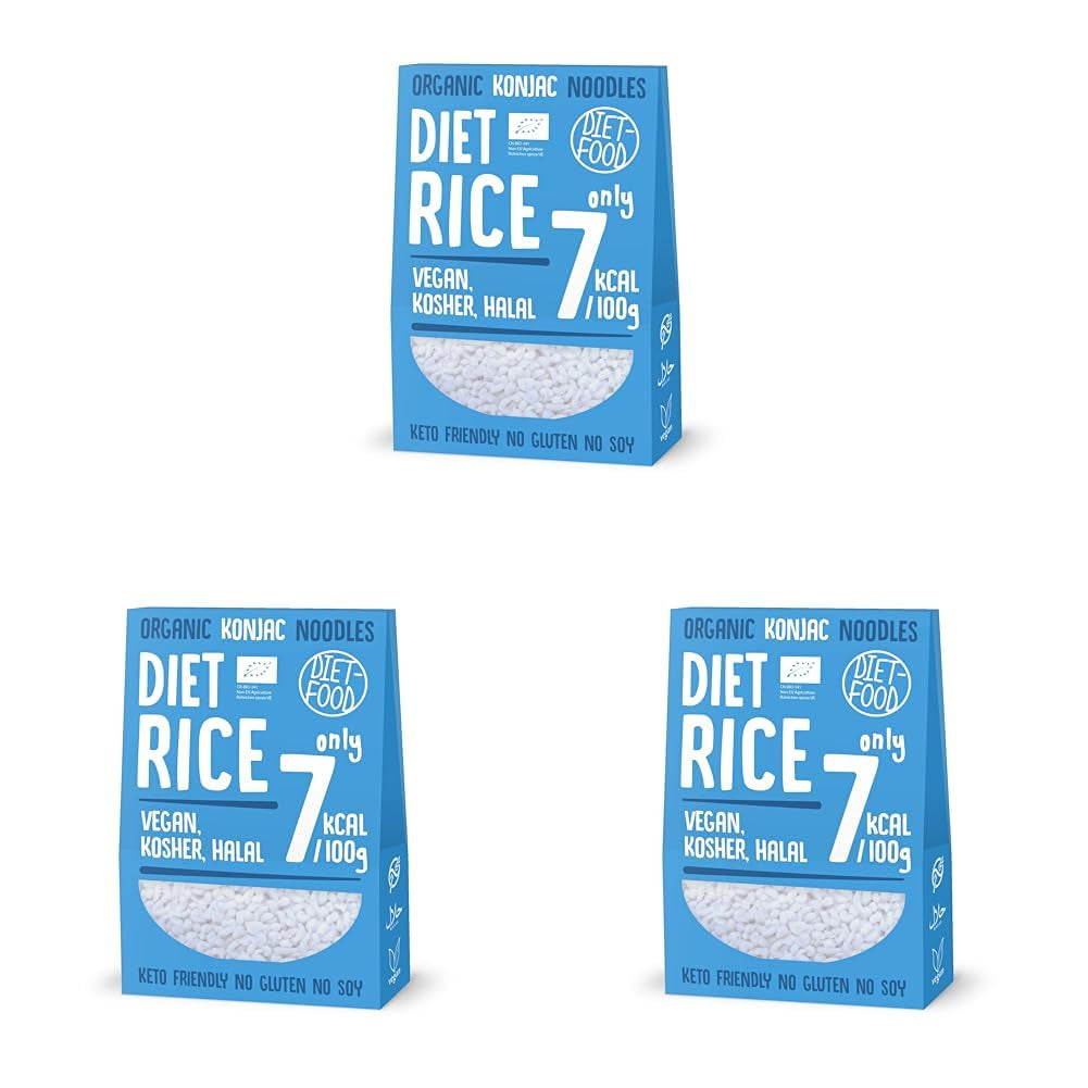 DIET-FOOD Bio-Shirataki-Konjac-Instantreis, kohlenhydratarm, kalorienarm, vegan, fettfrei, sojafrei, glutenfrei, Keto-freundlich, schlankmachend, 300 Gramm