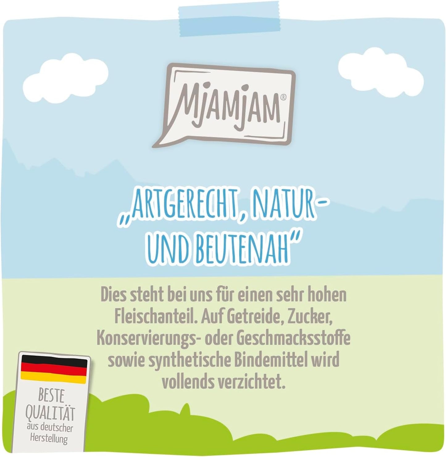MjAMjAM – Premium Nassfutter für Katzen – Zarte Ente und Geflügel mit köstlichen Karotten, 1 Packung (1 x 400 g), getreidefrei mit extra Fleisch