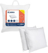 Blaues Câlin-Set mit 2 Kissen mit festem Komfort „Alaska“, super Füllung, Umschlag aus 100 % Perkal-Baumwolle, weiß, 65 x 65 cm, quadratische Form, Naty Shop Standard-Kissen