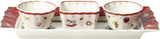 Villeroy & Boch - Toy's Delight Soßenset, 4-teilig, Servierplatte mit Schalen, weihnachtliches Soßenschalen-Set, Spielzeug-Tischdekoration, Serviertablett, Schüsseln, Weihnachtsgeschirr, Premium-Porzellan
