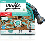 Gartenschlauch ausziehbar bis zu 7,5 Meter, 1/2" (12,5 mm), mit Handbrause und 8 Funktionen, Idroeasy