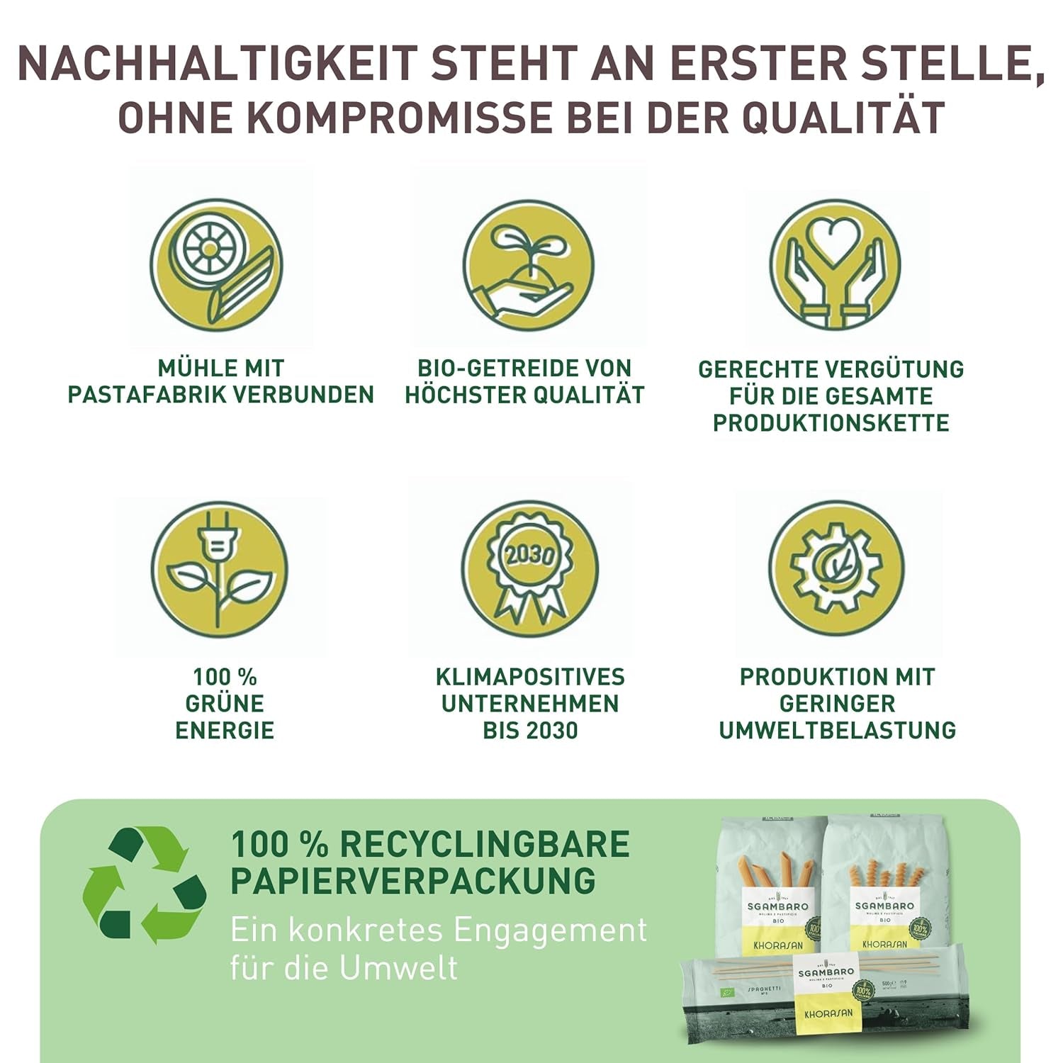Bio-Spaghetti-Nudeln Nr. 5 - 500 g Khorasan-Weizen – uralter Weizen, reich an Proteinen, 100 % in Italien angebaut – vielseitig in der Küche und reich an Nährstoffen