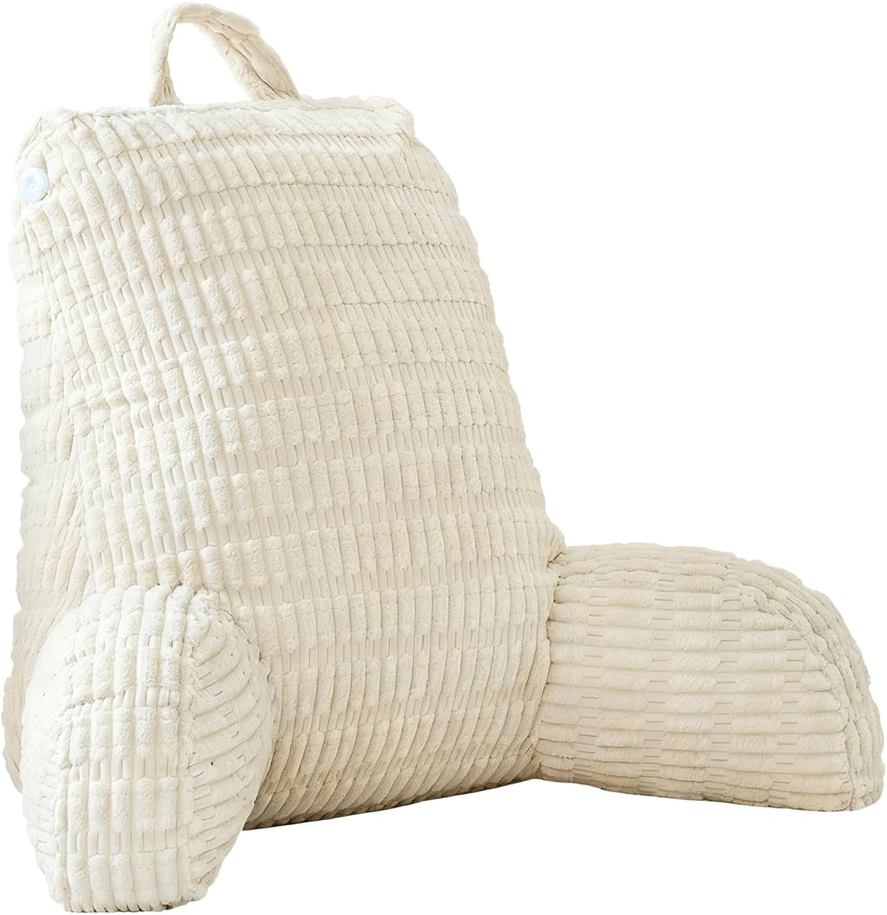 Lesekissen für Bett und Sofa, Lesekissen mit Handgelenkauflage, Armlehnen und Rückenstütze, Bettrückenkissen zum Ausruhen, Entspannen, Lesen, Arbeiten am Laptop, Fernsehen (Dunkelgrau)