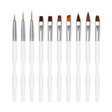 Nail Art Pinsel Set, 10 Stück Nageldesign Malerei Pinsel, Professionelle Nail Art Design Pinsel, Nail Fine Liner Pinsel, Schwarz