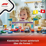 LEGO DUPLO Town F1 Team Rennwagen mit Rennfahrern, Bauspielzeug für die ganze Familie, fantasievolles Spielerlebnis, Geburtstagsgeschenk für Kleinkinder, Jungen und Mädchen ab 2 Jahren 10445 Bausets Besuchen Sie den LEGO-Store