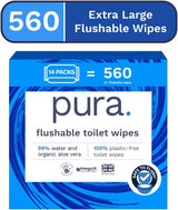 Umweltfreundliche Einweg-Feuchttücher, 560 Tücher (14 x 40 Tücher), Monatspackung, 100 % plastikfrei, 99 % wasserempfindliche Pflege-Feuchttücher, fein bis bündig, zertifiziert biologisch abbaubar, vegan