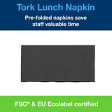 Tork 477851 Schwarze 1/8-Falz-Lunchservietten / 2-lagige vorgefaltete Papierservietten für Snacks oder kleine Mahlzeiten / Erweiterte Qualität / 10 x 200 (2000) Servietten / 32,6 x 33 cm (L x B)