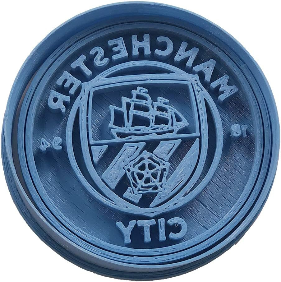 Manchester City Fußballmannschaft, Blau, 8 x 7 x 1,5 cm