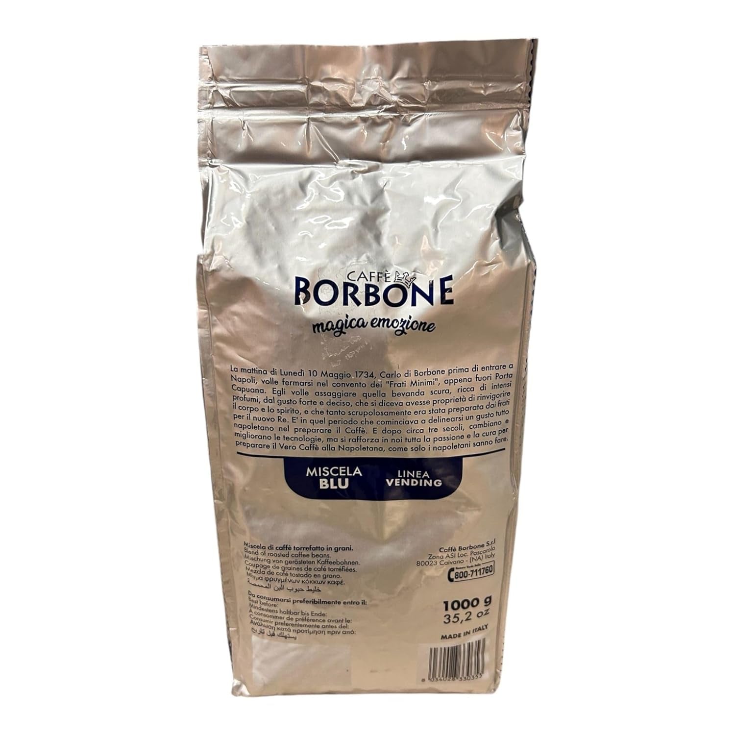 Kaffeebohnen BLUE Blend Borbone VENDING 1 kg x 12