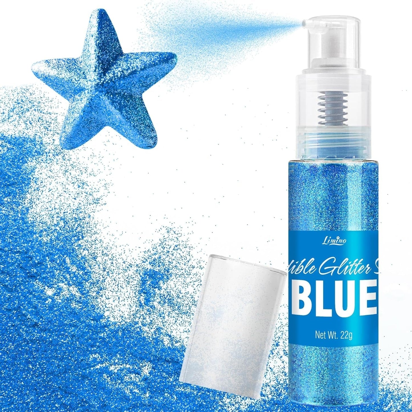 Essbarer Glitzer, Spray, verschiedene Farben, 22 Gramm Naty Shop Blue