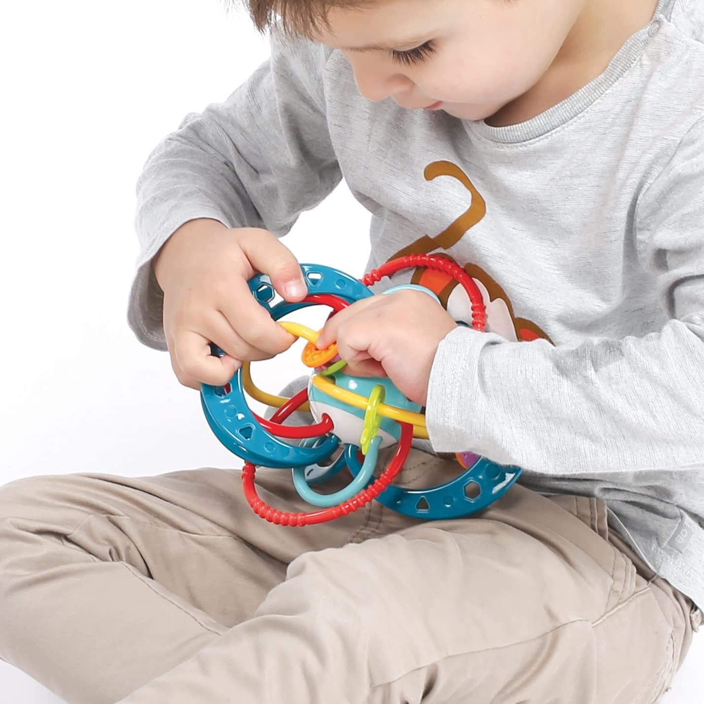 LUDI – Planet Bell – Spielzeug für Kinder – ab 3 Monaten – lebendige Farben, verschiedene Texturen und originelle Form – fördert Feinmotorik und Geschicklichkeit. Bebe Naty Shop Toys