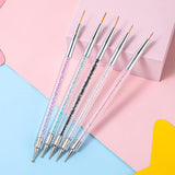 5 Stück Nail Art Pinsel Set Dotting Tool Nailart Pinsel Nageldesign Double Ended Dotting Pen Strass Professionelle Acryl Feinmalerei Nail Art Design