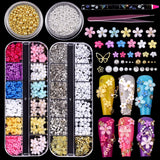 GZMAYUEN 920 Stück Gold Silber Flatback Perlen Für Nägel, Halbrunde Weiße Beige Nagelperlen, Kleine Halbrunde Flatback Perlen Für DIY Nail Art Decor