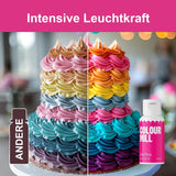 Color Mill Flüssiges Lebensmittelfarben-Set – 5 x 20 ml auf Ölbasis (Schwarz, Pink, Lila, Rot und Blau) – UV-beständig – perfekt zum Backen und als Belag für Kuchen, Muffins und Kuchendekorationen