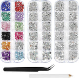 Harz Strasssteine ​​​​4200Pcs Strass Kristalle 1Mm-5Mm Gemischte Kinder Bastelsachen Kit Mit Strass Mit Picking Pinzette Und Stift Für DIY Nägel Kleidung Kunsthandwerk Gemischt Becher Party (A)