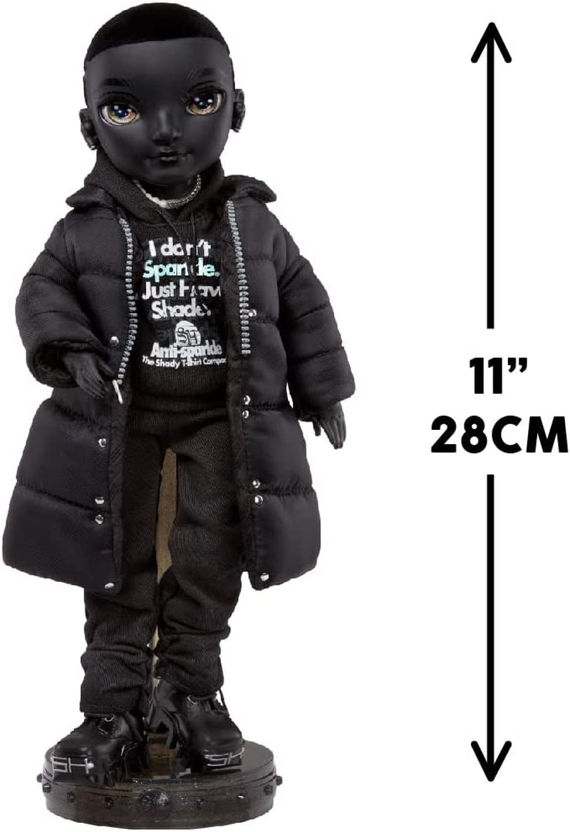 Rainbow High Shadow High – REXX McQueen – Modische schwarze Puppe mit modischem Outfit und über 10 bunten Spielaccessoires – Ideal für Sammler und Kinder im Alter von 4–12 Jahren