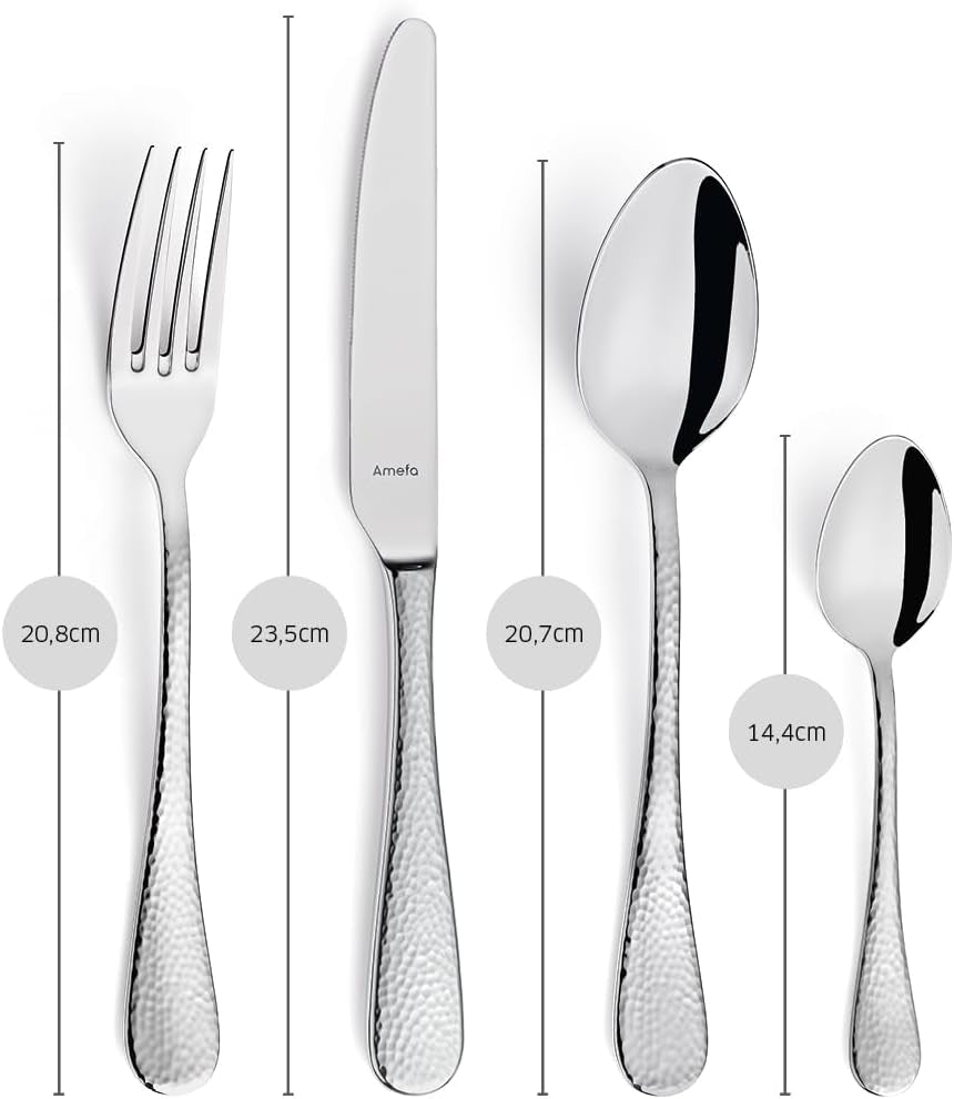 Amefa Sierra Besteckset 6 Personen | 24-teilige Küche aus Edelstahl 18/10 Naty Shop