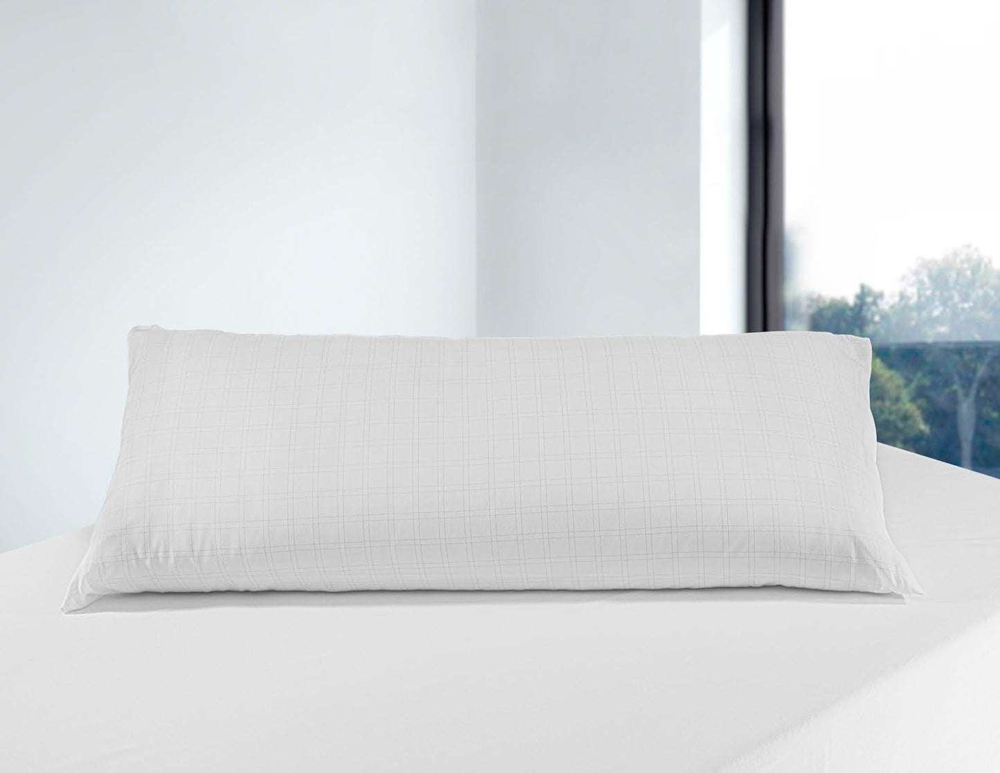 Savel, Anti-Stress-Kissen mit doppeltem Bezug, mittlere Festigkeit, 105 x 40 cm. Naty Shop Standardkissen Weiß 40 x 105 cm