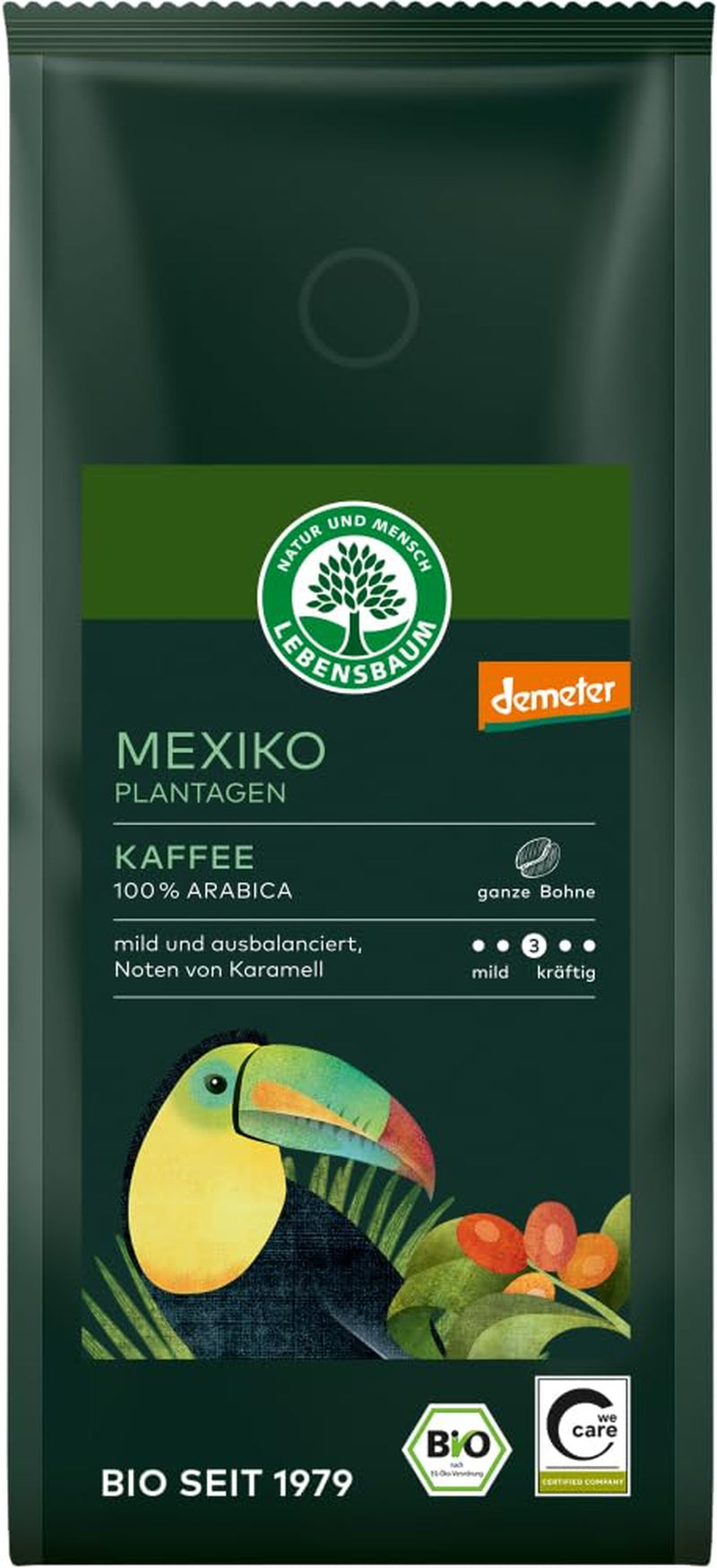 Mexikanischer Plantagenkaffee, ganze Bohnen 6 x 250 g