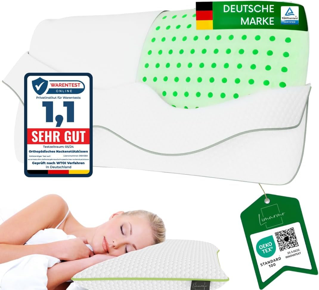 Orthopädisches Nackenstützkissen für 80 x 40, 800 x 400 mm, viskoelastisches Kissen, Visco-Kissen, Kissen, Memory-Schaum-Nackenkissen, Visco-Schaum, Schlaf, weiß (710 x 420 x 120 mm). Naty Shop orthopädische Nackenkissen 710 x 420 x 120 mm