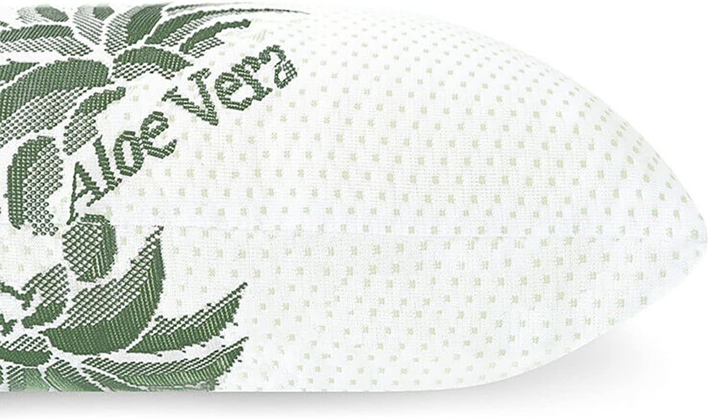 Mister Sandman Ergonomisches Kissen 40 x 80, Nackenkissen mit Aloe Vera-Kissenbezug, Visco-Kissen, perfekt für Bauchschläfer, Rückenschläfer und Seitenschläfer, Memory-Schaum-Kissen, orthopädische Halskissen, Naty Shop 2X Aloe Vera-Bezug