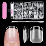 Vollständige Abdeckung für kurze Nägel, 120 Stück, 12 Größen, kurze Nagelspitzen für Gelnägel, zum Aufkleben auf künstliche Nägel, zum Aufkleben auf Nagelfeilen-Set, Nagelpolierer, Nagelhautschieber
