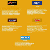Mini-Mischschokoladen-Großpackung, Schokolade, 35 Mini-Schokoladensnacks (Mars, Snickers, Bounty, Twix, Milky Way) als Süßigkeiten, Schokoladengeschenk, Bonbonbox (710 g)